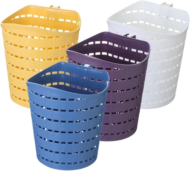 PRETYZOOM Hanging Wall Basket with Hook Rotatable Storage Basket for Bathroom and Kitchen 6.10 X 5.11 X 4.33 in 4 pack Organizer for Shampoo Lotion Sponge