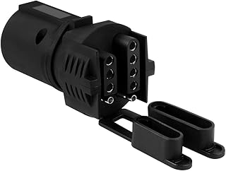 WOFTD Trailer Plug Adapter 7 Pin Round to 4 and 5 Flat Blade Trailer Connector Trailer Adapter, 2-in-1 Flat Blade Plug