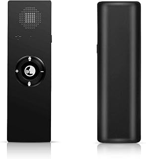 MUZIZY Dispositivo inteligente de tradutor de idiomas, intérprete de voz bidirecional portátil, mais de 70 traduções de idiomas em tempo real, para viagens, aprendizagem, negócios, compras, reunião, preto, feliz muitas vezes