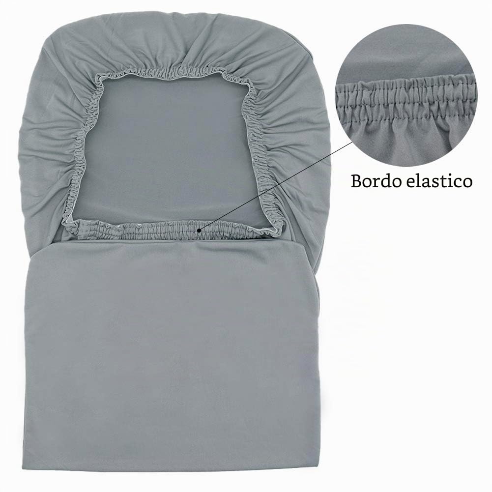 6 Pezzi Coprisedie Elastico con Schienale, Lavabile Estraibile Moderno, Facile da Pulire e Resistente, Fodere per sedie per Cucina sala da Pranzo Cerimonia (Grigio argento)
