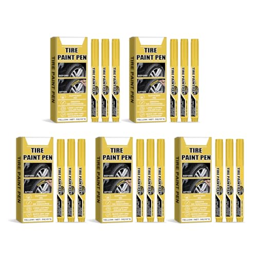 15 Pennarelli Per Pneumatici Gialli BWANGIAO - Resistente All'Acqua, Asciugatura Rapida Per Marcatura E Riparazione Graffi - Foto 3