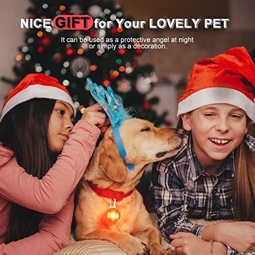 Dog Collar Light, LED Clip On Flashing Light for the dark, WONLIVE 6 Pack Decorative Lights with 6 Extra Replacement Batteries - Waterproof Safety Flashlight Gifts for Pets