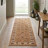 Lord of Rugs Grand Heritage - Alfombra persa tradicional oriental GH101 con borde floral clásico con detalles de millones de puntos, perfecta para sala de estar, dormitorio, pasillo, color beige, 240