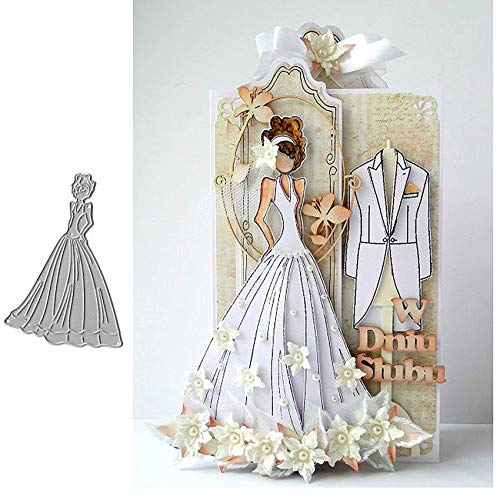 Long Skirt Girl Metal Die Cuts,Dress Suit Women Flower Cutting Dies Cut Stencils for DIY Scrapbooking Album Decorative Embossing Paper Dies for Festival Card Making