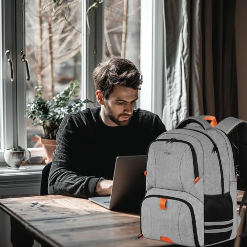 Image of Ytonet Gym Backpack for Men Women, Backpack for Men with Shoe Compartment | Water Resistant Workout Sports Bag Fits 15.6 Inch Laptop for Sports Camping Hiking Grey
