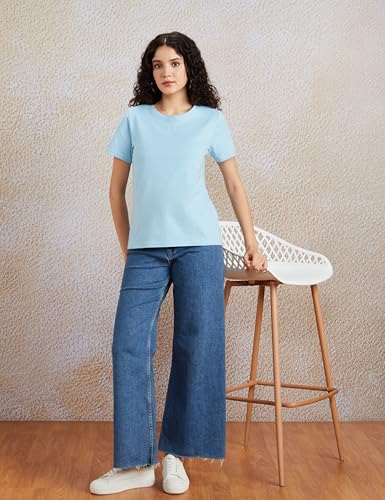 Image of Amazon Brand - Symbol Women's Cotton Stretch Regular Fit Round Neck Sleeveless T-Shirt (Available in Plus Sizes)