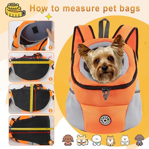 M MUNCASO Hundetrage-Rucksack Welpentasche Kleine Haustier-Fronttasche mit Atmungsaktivem, Head-Out-Design, Wasserdichter Boden für Reisen, Outdoor, Wandern