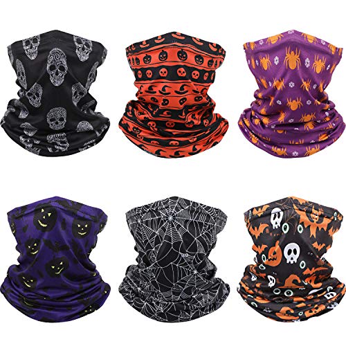 Geyoga Adult Neck Gaiter Balaclava Breathable Face Cover Scarf Unisex Face Bandana for Halloween Party (Chic Color, 6)