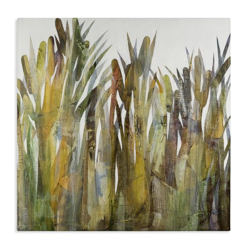 Rustic Pampas Grass Cattails, 17 x 17 Inch Canvas Wall Art