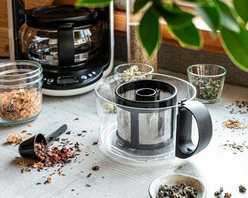 Rommelsbacher Tee Automat TA 1200-5 Programme, 4 Brühtemperaturen (80/85/90/100 °C), Ziehzeit bis 10 Min. einstellbar, Warmhaltefunktion, Startzeitvorwahl, Glas-Teekanne, Edelstahl-Teesieb, 1200 W