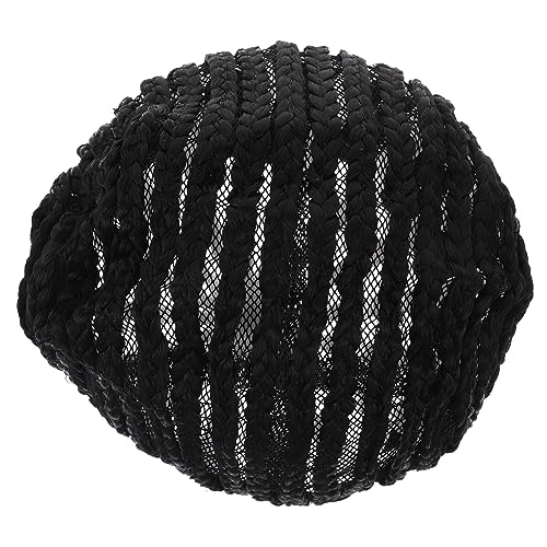 VICASKY 1PC Crochet Wig Cap for Cornrow Braids Black Elastic Dome Net Wig Cap Soft and Stretchy for Comfortable Use and Easy Washing