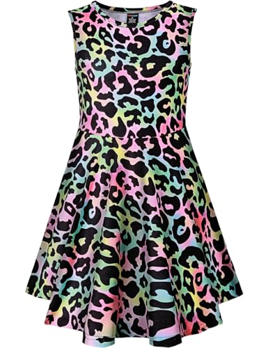 COSLAND Girls' Novelty Dress Kids Printed Holiday Sleeveless Dress, X-Small-Large