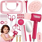 GAGAKU Friseur Set Kinder 38-teiliges Schmink-Styling-Set mit Frisierkopf & Zubehör für Mädchen Jungen 3-8 Jahre | Salon Spielzeug Rollenspiel Geburtstagsgeschenk