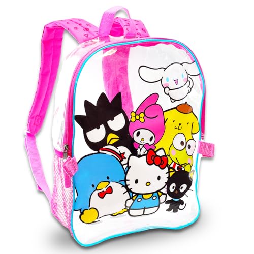 Hello Kitty Clear Backpack for School - Bundle Hello Kitty & Friends Backpack, Lunch Box, Water Bottle, Stickers, More | Transparent Backpack for Kids2