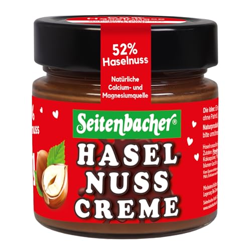 Seitenbacher | Schoko Haselnuss Aufstrich Creme | 52% Haselnüsse | ohne Palmöl | vegan |1er Pack (1x200g)