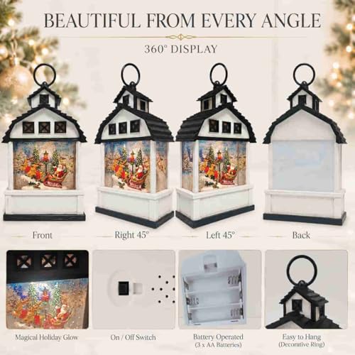 12.6" Christmas Snow Globe Lantern - image 5