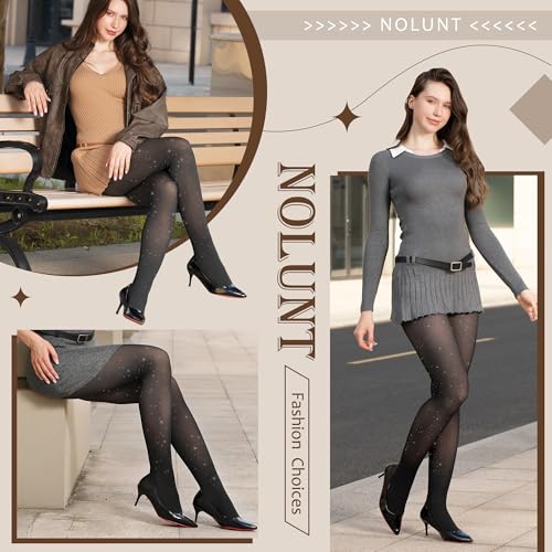 Image of Fleece Lined Tights Sheer Women,Fake Translucent Warm Pantyhose Leggings Sheer Thermal Tights for Women in Winter.