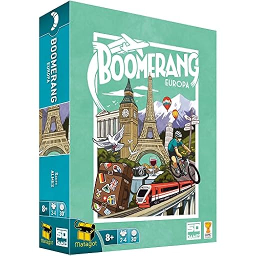 SD GAMES - Boomerang Europa: Juego de Cartas Draft de Viajes y Países - Papel 13X18X4cm | Ya disponible en tu tienda friki favorita! En mundofriki.es!