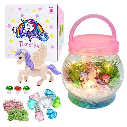 DIY Unicornio Luz Nocturna, Niñas Unicornio Juego de Terrario Juguetes para 3 4 5 6 7 8+ años de Edad con Artesanía y Decoración Hechas a Mano, Festivales y Regalos de Cumpleaños para Niñas Cover