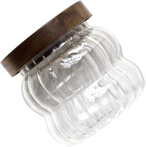 GENIGW - Tarro de almacenamiento de vidrio para sala de estar, mesa de café, texturizado, organizador de frutos secos de escritorio