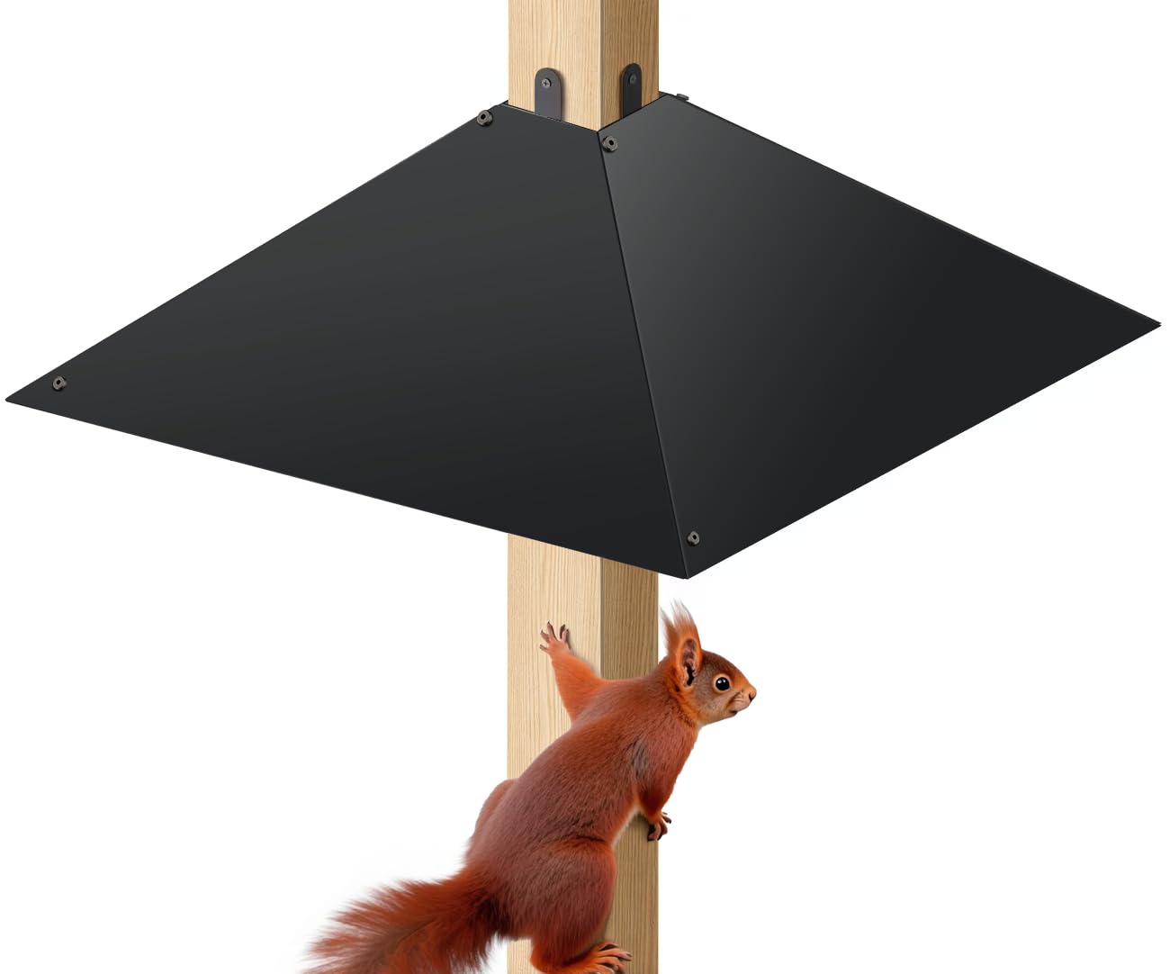 Garbuildman Metall-Eichhörnchen-Baffle für 4x4 Holzpfosten - 43,2 cm Eichhörnchensicher Vogelfutterschutz, Outdoor-Abschreckung für Holzstangen, 1 Packung