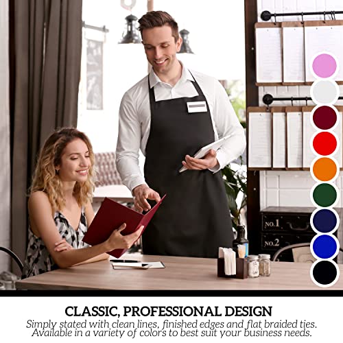 Image of GREEN LIFESTYLE 2 Pack Chef Apron with Pockets - Grilling Aprons for Men, Waterproof Cooking Apron for BBQ, Work or Restaurant Use, Kitchen Aprons for Women with Pockets - Pink