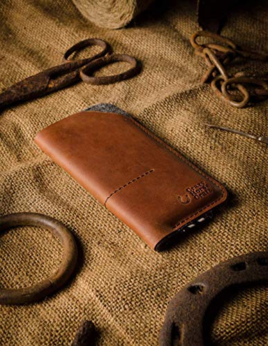Leather Case For Iphone 14 Pro / 14 Plus, 14/13 / 12 Pro Max, 13/12 Mini, Classic Brown, Handmade Phone Sleeve, Cover 11, Xr, Xs, Se, 8, Wool Felt Card Wallet, Samsung S20, S10, Crazy Horse Craft #TOP1