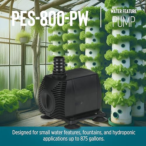 Image of Little Giant PES-800-PW 115-Volt, 875 GPH Magnetic Drive Fountain /Pond Pump with 15-Ft. Cord, Black, 566721