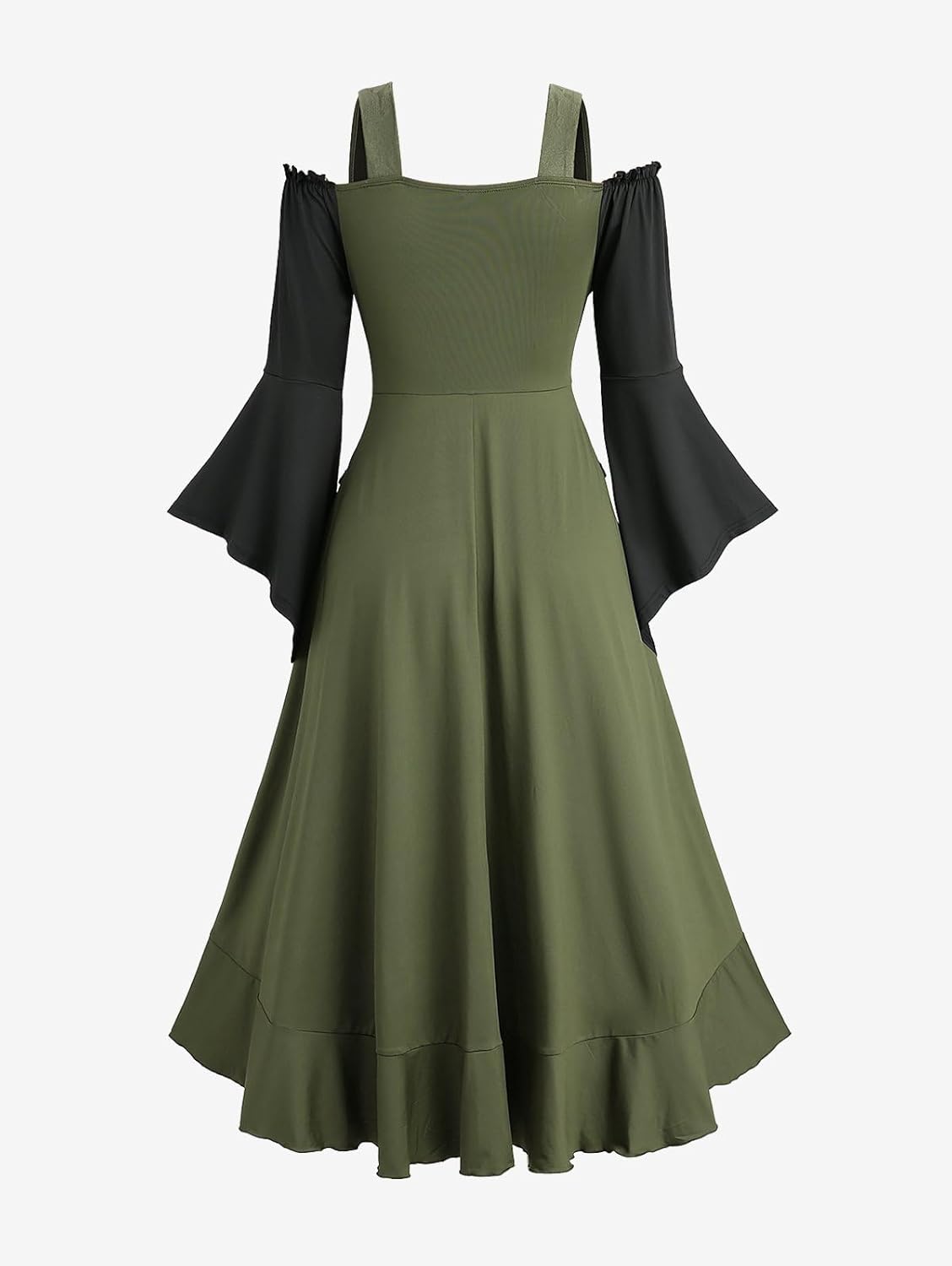 ROSE GAL Plus Size Renaissance Halloween Costume Medieval Irish Bell Sleeve Fairy Medieval Corset Dress for Women - Image 3