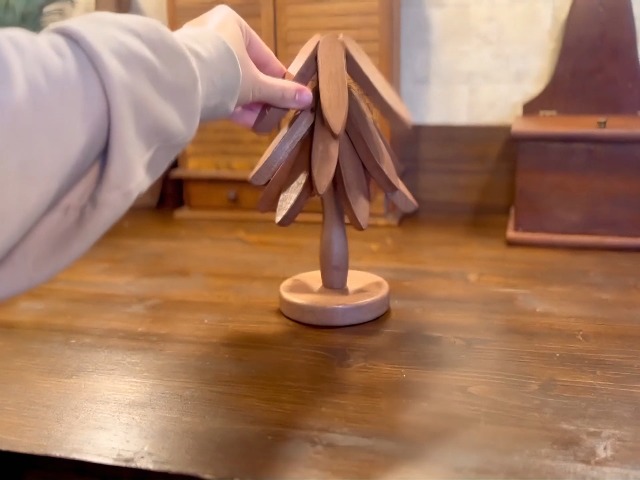 Set Of 4 Collapsible Wooden Trivets - Tree-Shaped Hot Plate Coasters For Pots, Bowls & Teapots, 7.8 Inch Diameter - View #8