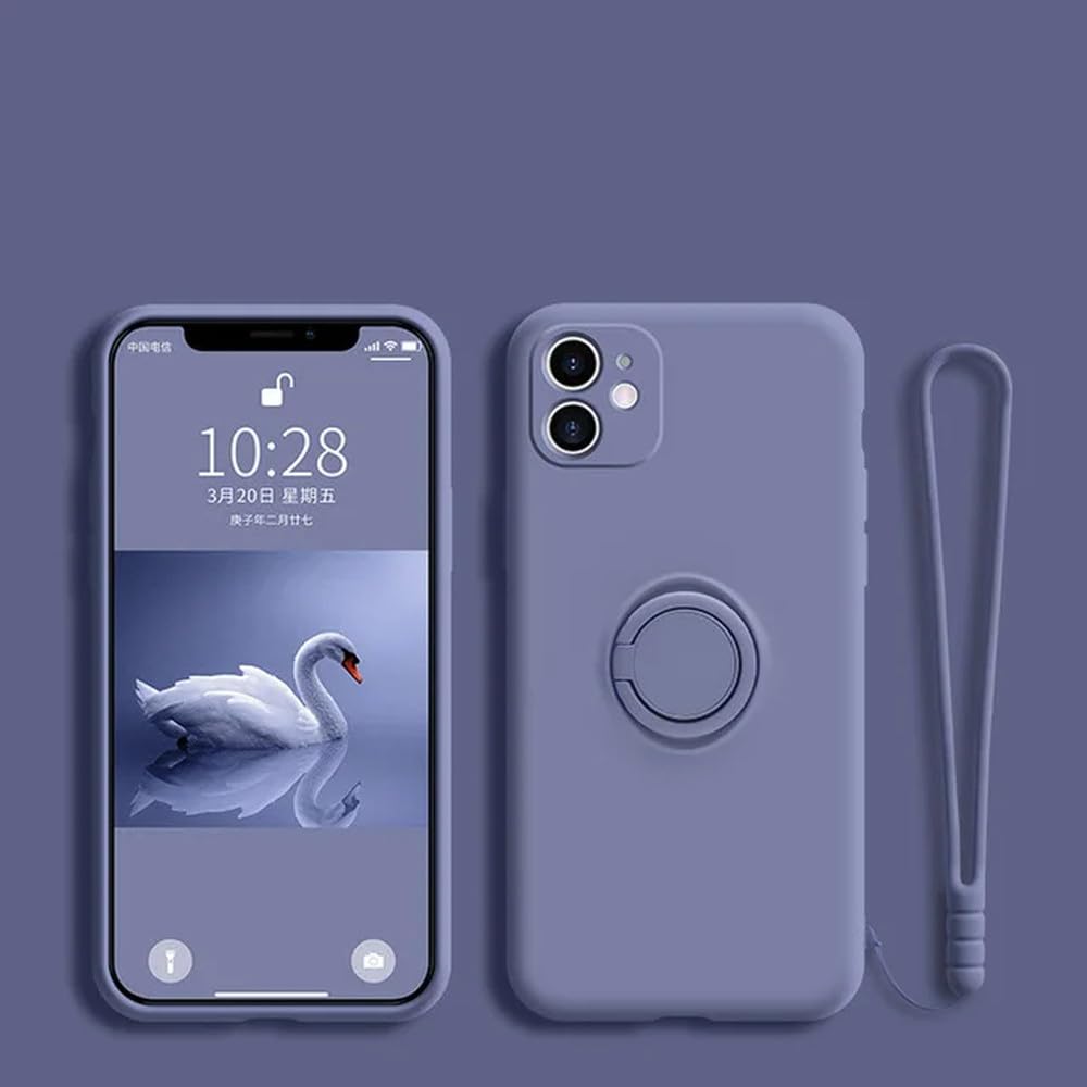 Coque silicone liquide gris avec support magnétique iPhone XS Max - 7