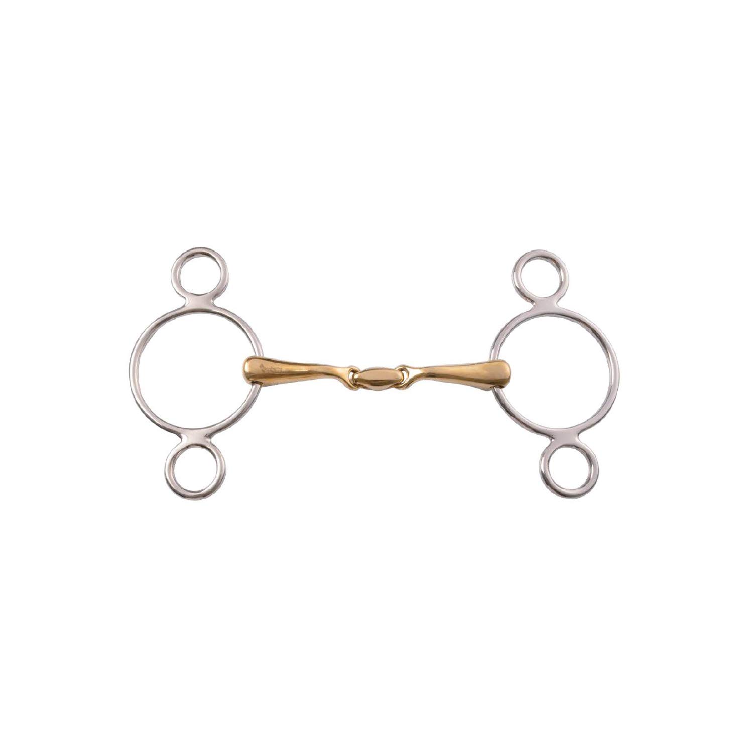 Filetto pessoa snodato con olivetta, imboccatura curva piena anello 70mm imboccatura 16 mm cavallo morso (14,5)
