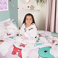 Squishmallows Weighted Blanket for Women 3kg, Cute Cuddly Squishmallows Characters Weighted Blanket Double Bed Sofa Calming Stress Relief Anti Anxiety, Lilac (Disclaimer:Only suitable for age 3+years)