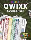 Qwixx Score Pads: 800+ Colored Qwixx Score Cards | Qwixx Dice Game Score Sheets for Scorekeeping
