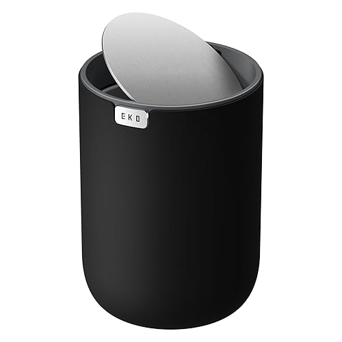 EKO Fandy 0.58 Gal/2.2L Mini Trash Can with Lid, Swing-Top