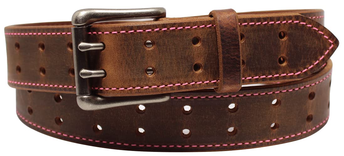 Two Prong, Heavy Duty, 1-1/2" Solid Leather Belt, Amish Made by Hand in Lancaster, PA