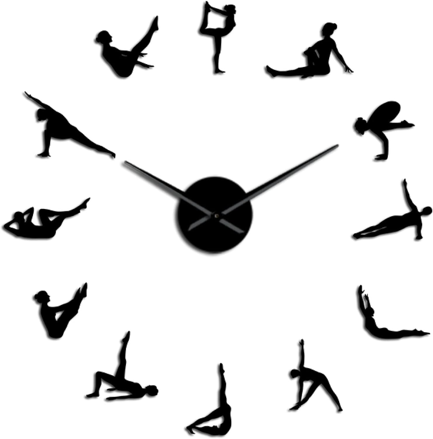 Orologio da parete per pilates, decorazione per la casa, palestra, silenzioso, senza ticchettio, orologio da centro fitness per la stanza delle ragazze, design fai da te per un cronometraggio elegante