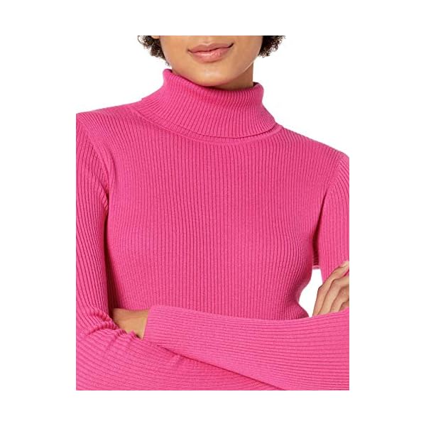 Amazon-Essentials-Womens-Slim-fit-Lightweight-Long-Sleeve-Turtleneck-Sweater Amazon Essentials Women's Slim-Fit Lightweight Long-Sleeve Turtleneck Sweater, Bright Pink, Small