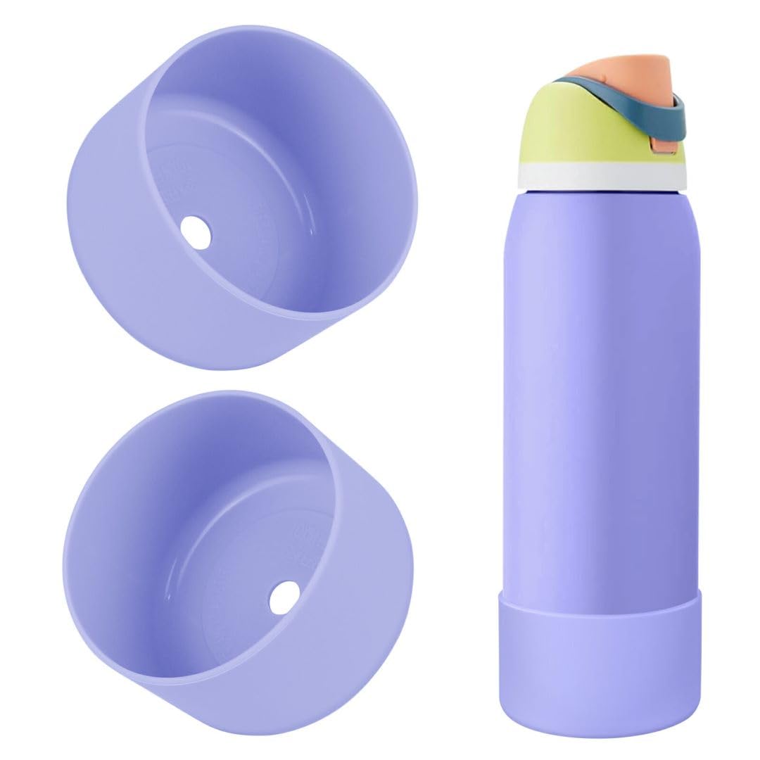BKBY 2PCS Silicone Water Bottle Boot, Compatible with Owala 24oz 32oz 40oz, Protective Anti-Scratch & Anti-Dent No Noise Sleeve Cover for FreeSip/Twist/Flip Water Bottles (Retro Boardwalk, 32oz) โ image 1