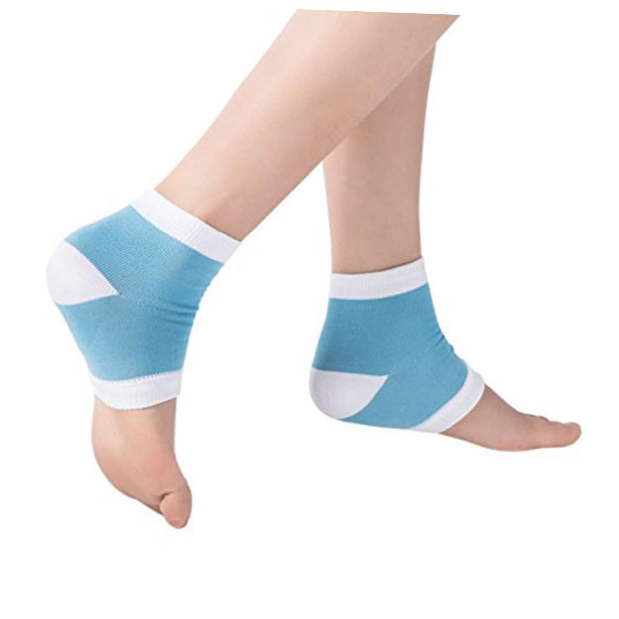 NULYLU Dry Gel Heel Socks Open Toe Spa Socks e Butter Blue One Size Fits