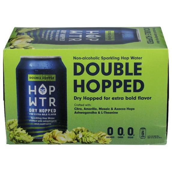 Hop Water Sparkling Double Hopped 6-Pack 72 fl oz (Pack of 4)