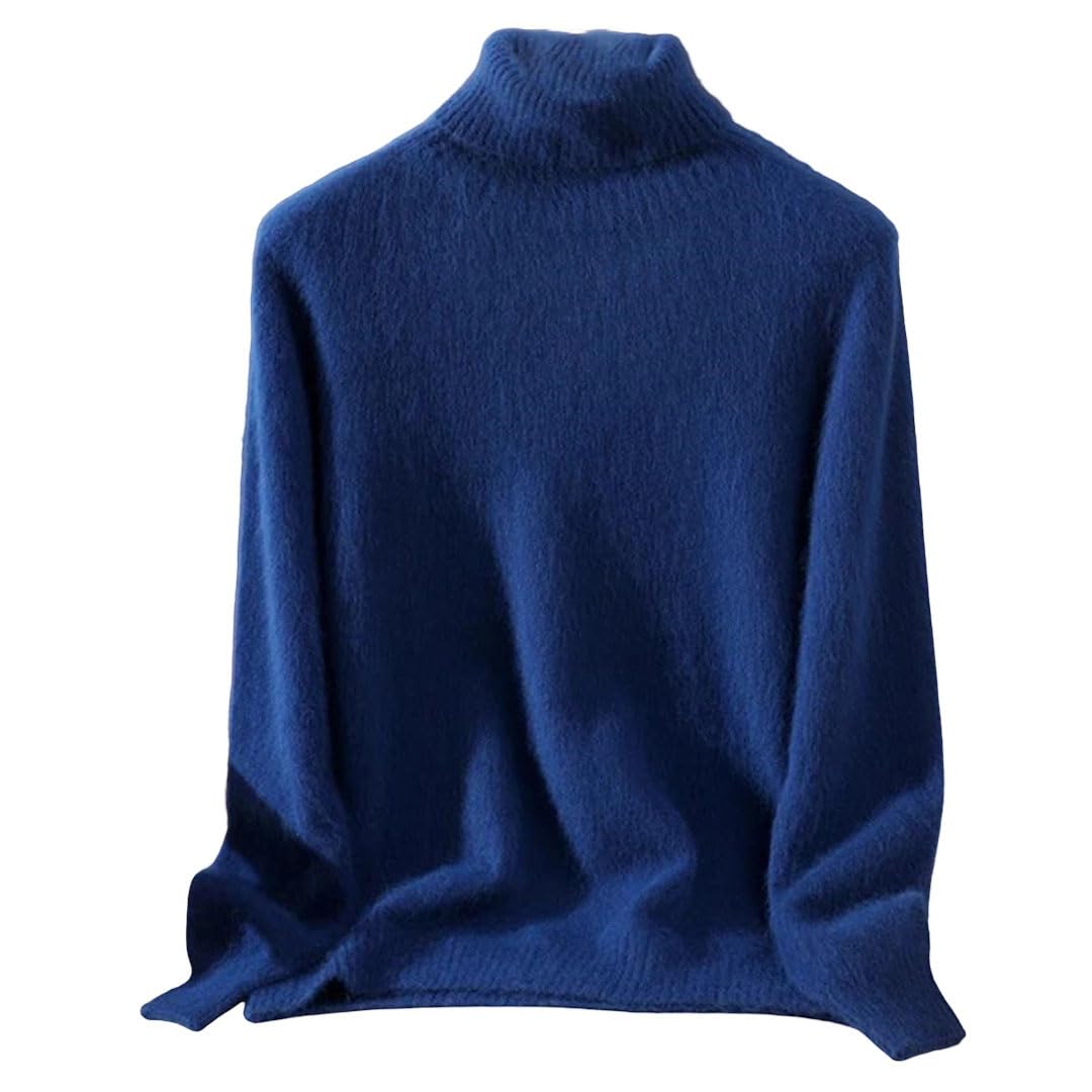 Womens Ultra Soft Fuzzy Knit Turtleneck Sweater Basic Simple Style Pullover Warm Soft Clothing