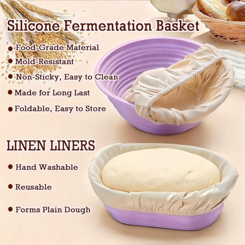Sauerteig Starter Set Brot backen Zubehör mit Gärkörbchen & 650ml Gärglas – Ansicht 3