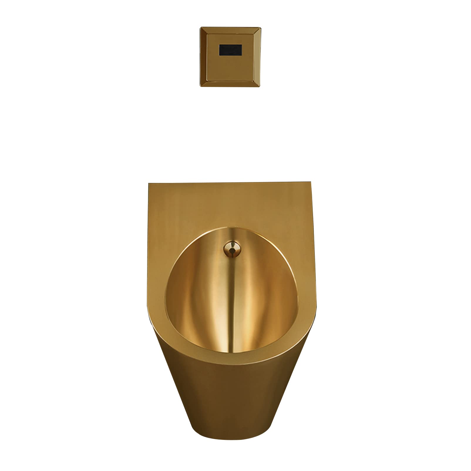 OTQEFTN Golden 304 Stainless Steel Urinal, Wall-Mounted Men's Urinal with Automatic Induction Flushing, Non-Contact Induction High-Efficiency Flushing Urinal