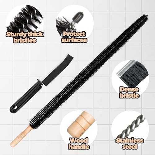 Image of Holikme Dryer Vent Cleaner Kit 8 Pack - Household Cleaning Supplies,Long Flexible Refrigerator Coil Brush Radiator Brush,Dryer Lint Brush Home Essentials for Lint Trap Dust Vacuum Brush