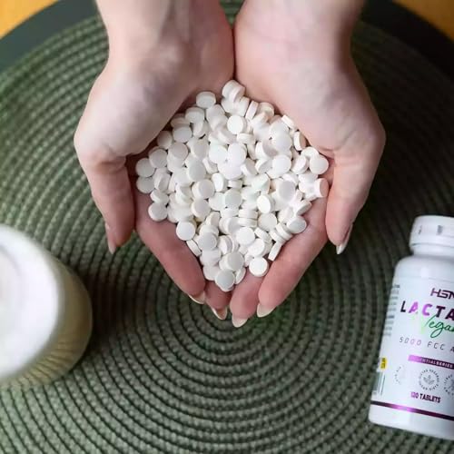 Miniatura 6 de HSN Lactasa 5000 FCC ALU | 120 Tabletas | Enzima para la Alimentación | Alta Actividad Enzimática Declarada | 100% Natural: Aspergillus oryzae | No-GMO, Vegano, Sin Gluten