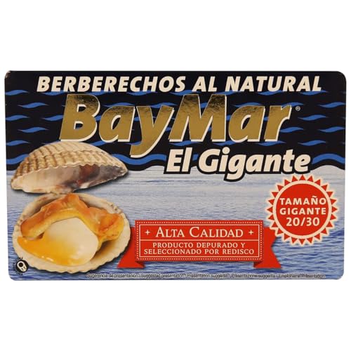 BAYMAR Berberechos naturales El Gigante 20/30 unidades, 65 g, pack de 9