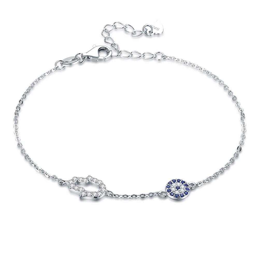 Amazon | TONGZHE ブルーイービルアイ ハムサハンドブレスレット