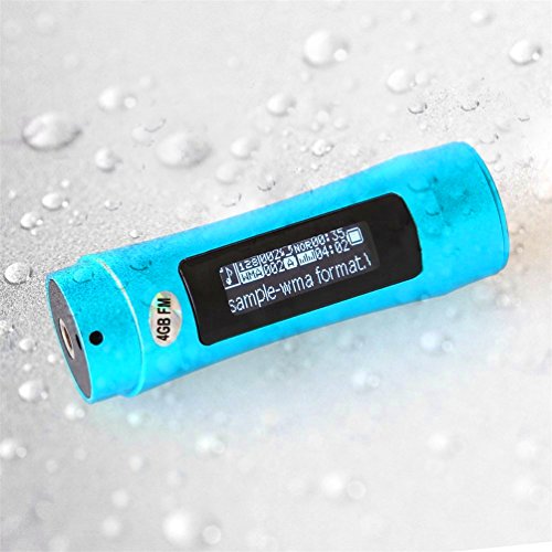smartera® mp3 étanche 4 Go avec écran LED + FM Radio pour Natation, Spa, surf, jogging, escalade et autres Sport (Bleu)