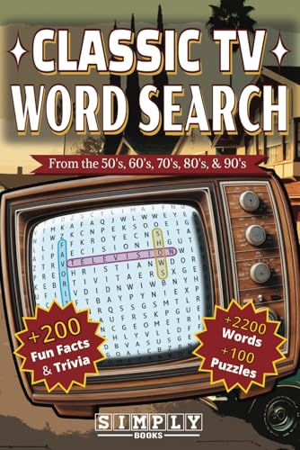 Classic TV Word Search Book for Adults: Retro Theme Puzzle Book with all your favorite TV shows from the 50's, 60's, 70's, 80', & 90's - Each puzzle ... - 100+ Word Search Puzzles and 2200+ words